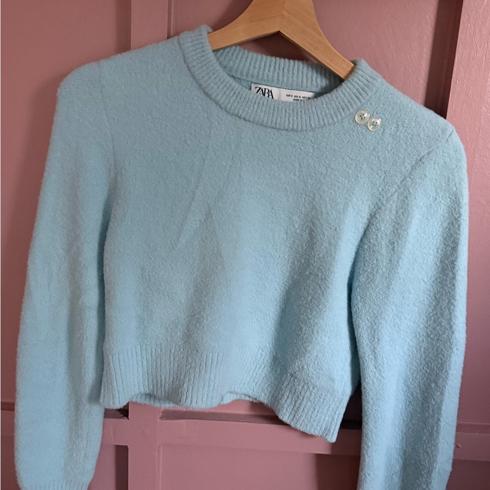 Zara Sky Blue Knit Top
